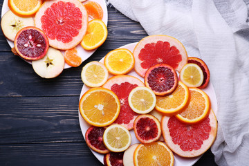 juicy fresh appetizing citrus and fruit