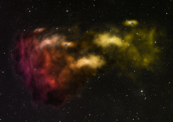 Small part of an infinite star field. 3D rendering