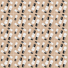vector illustration background image of energy-saving light bulbs in a black cartridge with highlights on a light brown background in the form of squares