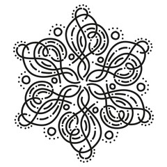 black and white round symmetrical fancy pattern