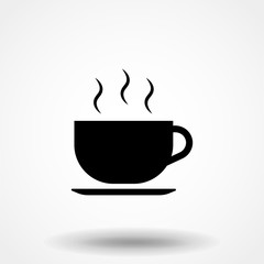 Hot coffee cup icon, tea cup vector illustration design