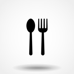 Spoon and Fork Icon Vector