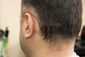 Obraz premium Russia, Krasnoyarsk, October 2018. Hair cutting in the beauty salon.