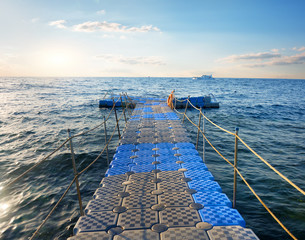 Pontoon in sea