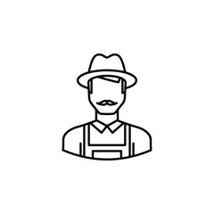 avatar farmer outline icon. Signs and symbols can be used for web logo mobile app UI UX
