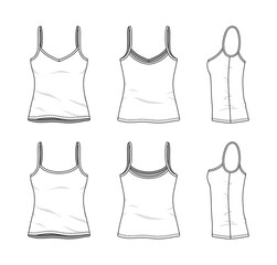 Blank clothing templates.