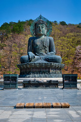 The Great Unification Buddha Tongil Daebul statue in Seoraksan National Park, South Korea.