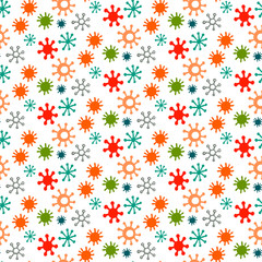 Fototapeta na wymiar Rotavirus hand drawn seamless colorful pattern minimalism