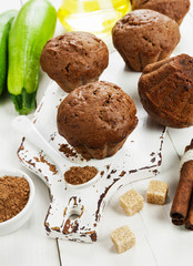 Chocolate muffins with zucchini