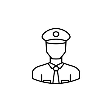 avatar policeman outline icon. Signs and symbols can be used for web logo mobile app UI UX