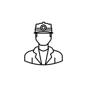 avatar miner outline icon. Signs and symbols can be used for web logo mobile app UI UX