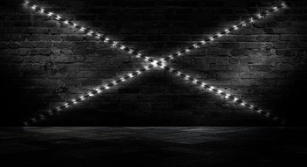 Background of empty room, concrete wall, wooden floor.