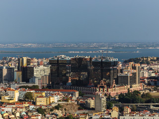 Fototapeta na wymiar Panoramic view over Lisbon, Portugal,Amoreiras, tagus river