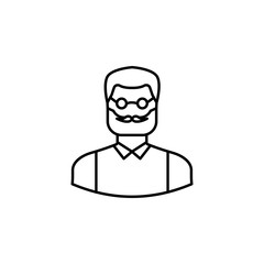 avatar writer outline icon. Signs and symbols can be used for web logo mobile app UI UX