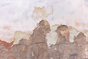 Fototapete Alte schmutzige strukturierte Wand Fragment der Oberfläche der alten Zementwand mit Resten von abblätternder Farbe und Putz.