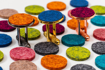 cufflinks and color circle textile