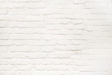 White Plastered And Painted Brick Wall Of Church. Brick Wall Background, Texture.