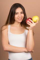 girl with an apple