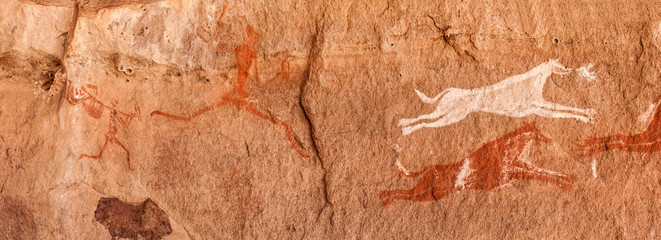 Prehistoric Petroglyphs - Rock Art - Akakus (Acacus) Mountains, Sahara, Libya