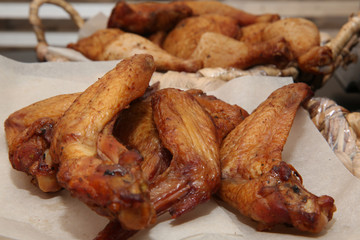 grilled chicken wings on the plate