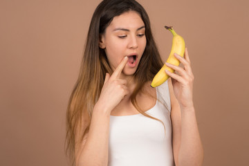 cute girl with a banana