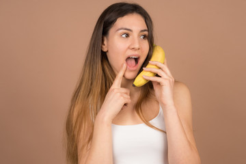 cute girl with a banana