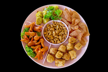 Starter set Chinese dishes in wedding receptions
