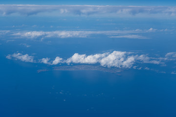 aerial view on canary islands in the sea