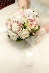 wedding bouquet of white roses