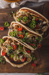 Homemade chicken pepper tacos