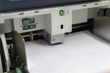 close up printing machine in typography b