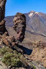 Roques de García in front of teide mountain on tenerife