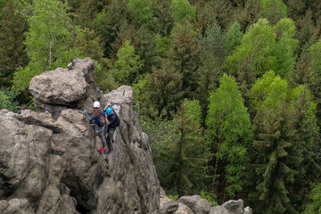 Kletterer im Zittauer Gebirge