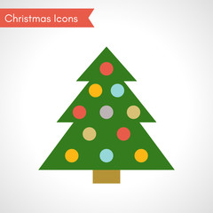 Fototapeta premium Christmas tree with multicolored balls