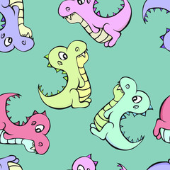 Cute Dinosaur Seamless Pattern