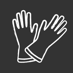 Household gloves chalk icon