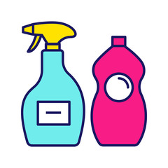Cleaning chemicals color icon