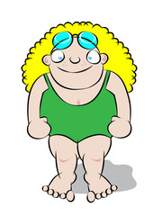 cute white girl in swimming class