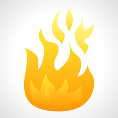 Fire Flame isolated on white background.