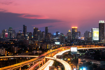Fototapeta na wymiar Bangkok city foreground Expressway
