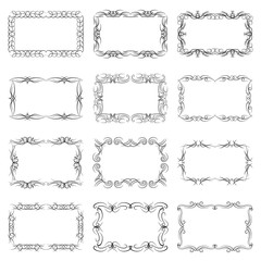 Obraz premium Set of twelve decorative vintage horizontal frames