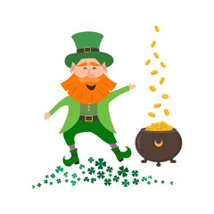 Leprechaun with a pot of gold.