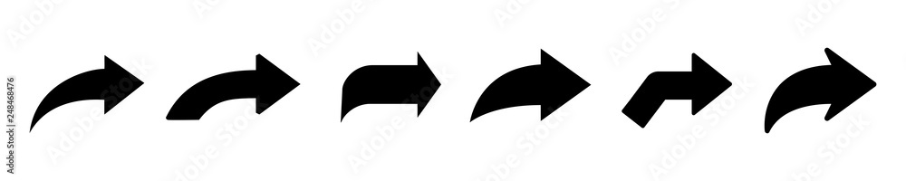 Aufkleber set arrow icon. different black arrows sign. elements for business infographic – vector for stock