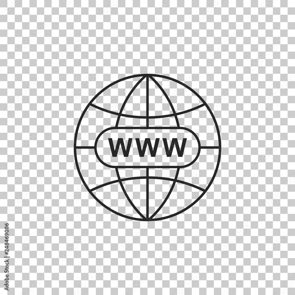 Poster go to web icon isolated on transparent background. www icon. website pictogram. world wide web symbo