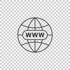 Go To Web icon isolated on transparent background. Www icon. Website pictogram. World wide web symbol. Internet symbol for your web site design, app, UI. Flat design. Vector Illustration