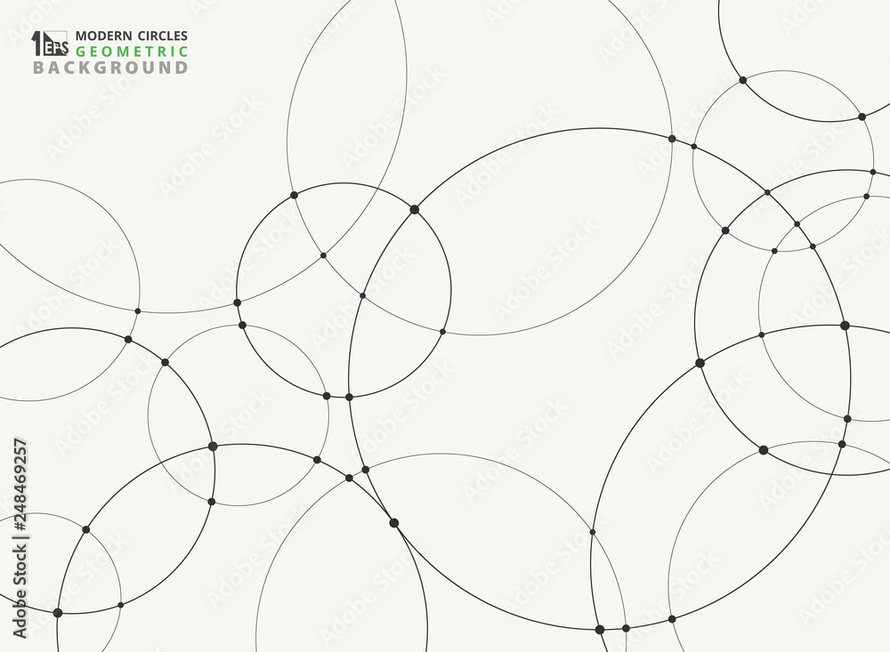 Poster abstract simple black circle connection futuristic background.