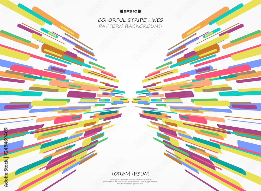 Poster abstract vivid colorful stripe line of geometric pattern background.