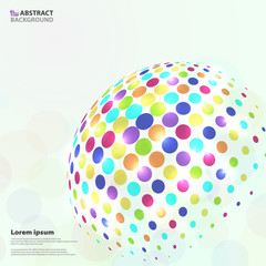Abstract vivid colorful circle pattern in global shape background.