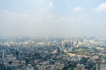 Fototapeta premium Bangkok city scape Thailand top view See modern transportation routes,Soft focus