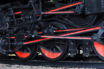 Fototapeta na wymiar steam locomotive wheels